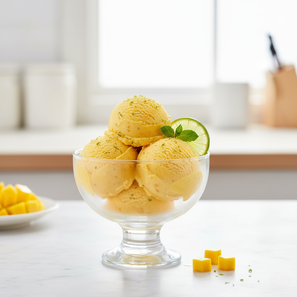 D - 2 HOME-MADE MANGO LIME ICE CREAM