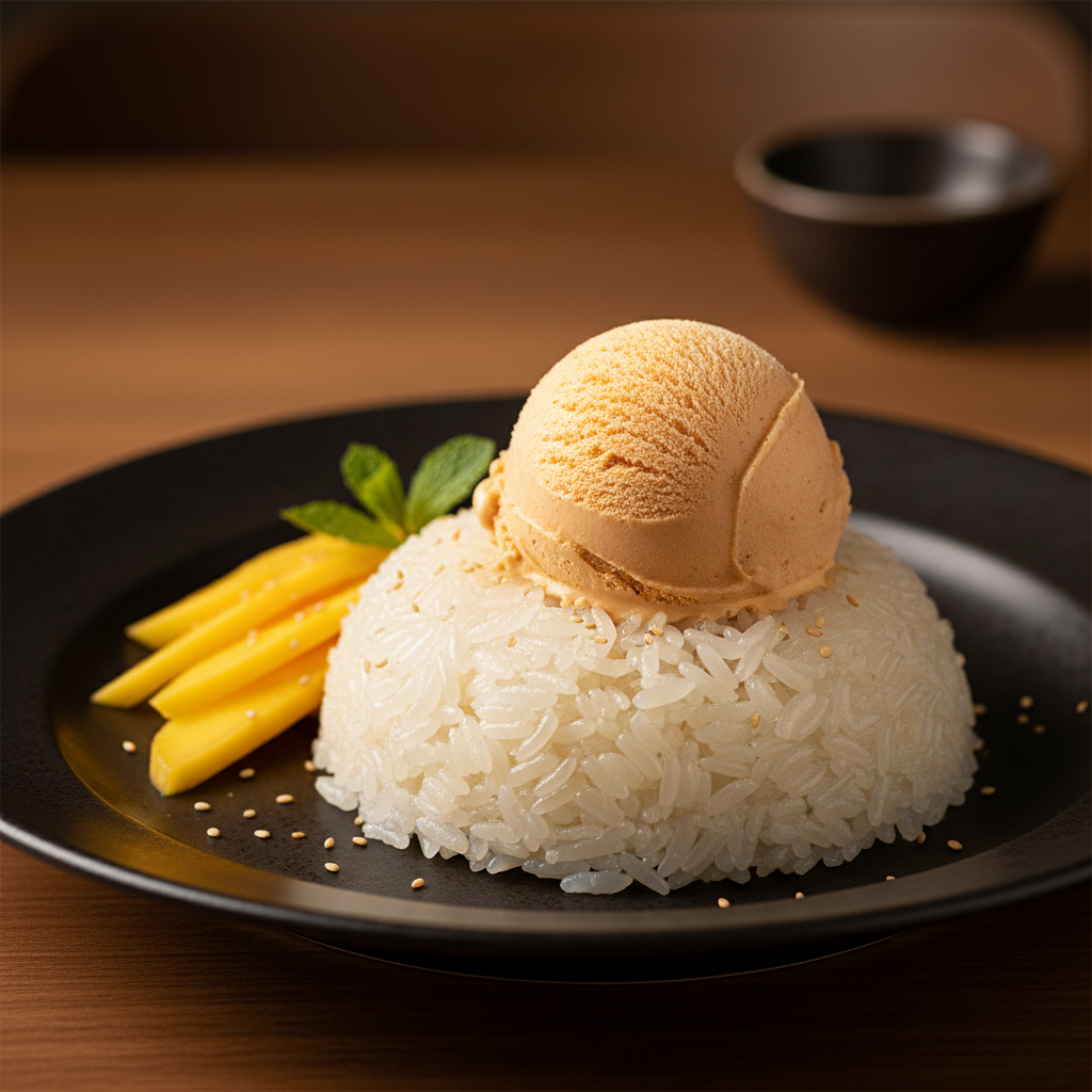 D- 8 STICKY RICE WITH ICE CREAM