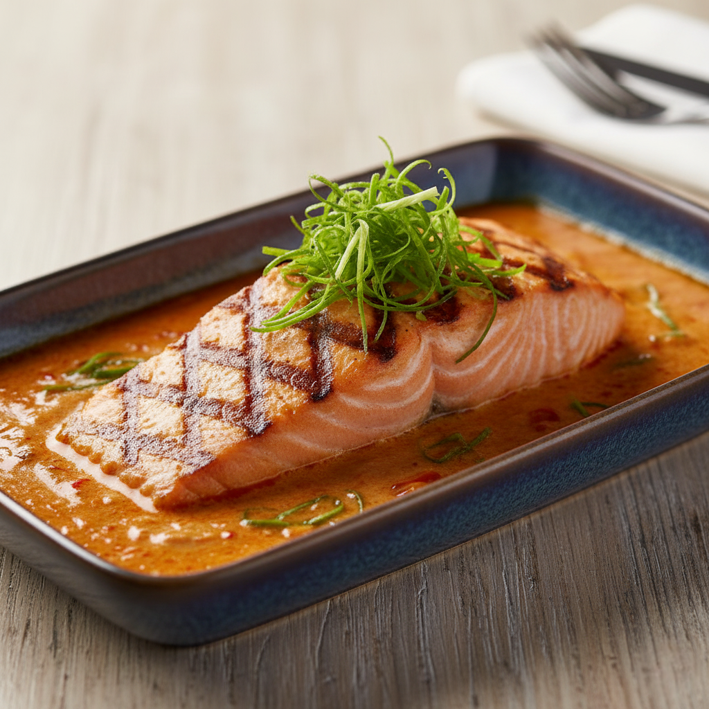 H- 10 GRILLED SALMON PANANG 🌶️