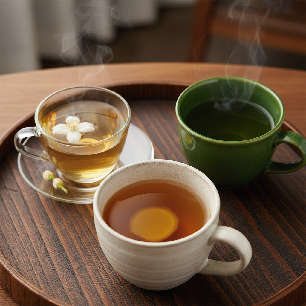 HOT TEA: JASMINE TEA, GREEN TEA, OR GINGER TEA
